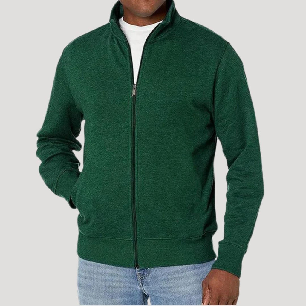Casper | Slim Fit Collared Jacket with Zip-Up Closure for Men