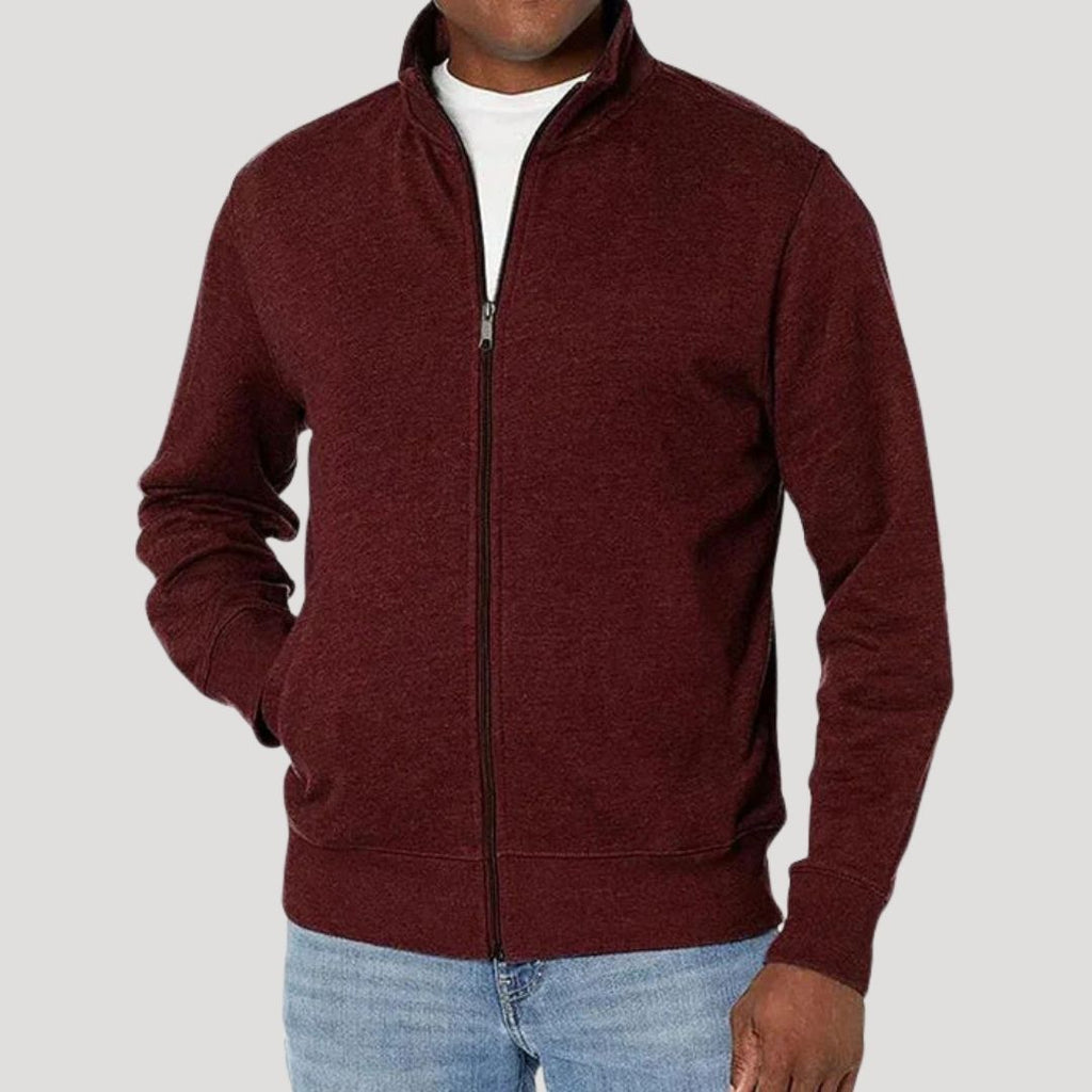 Casper | Slim Fit Collared Jacket with Zip-Up Closure for Men