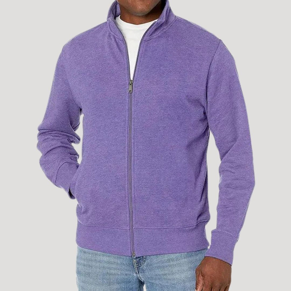 Casper | Slim Fit Collared Jacket with Zip-Up Closure for Men