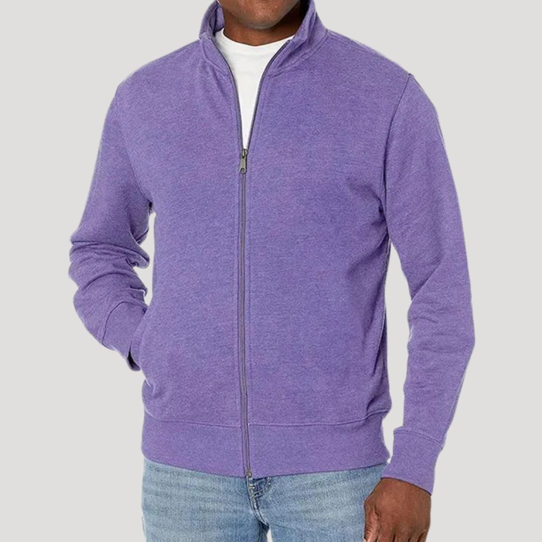 Casper | Slim Fit Collared Jacket with Zip-Up Closure for Men
