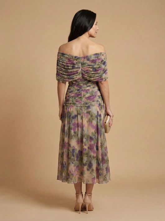 Arielle | Women's Elegant Flowy Midi Dress – Brunch to Evening