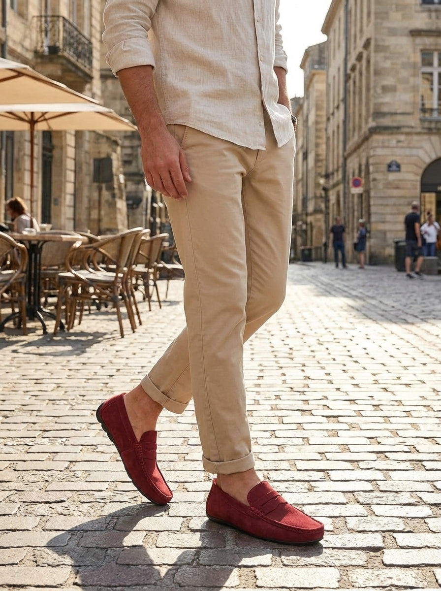 Sander | Moccasin-Stitch Slip-On Loafers for Men