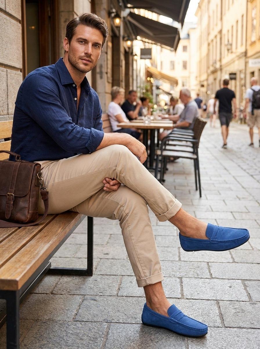 Sander | Moccasin-Stitch Slip-On Loafers for Men