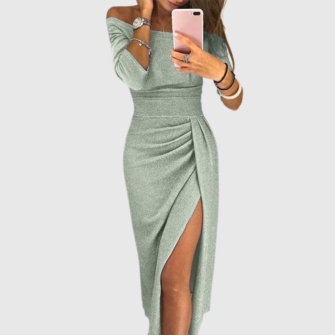 Sariel | Halter Neck Draped Maxi Dress for Women