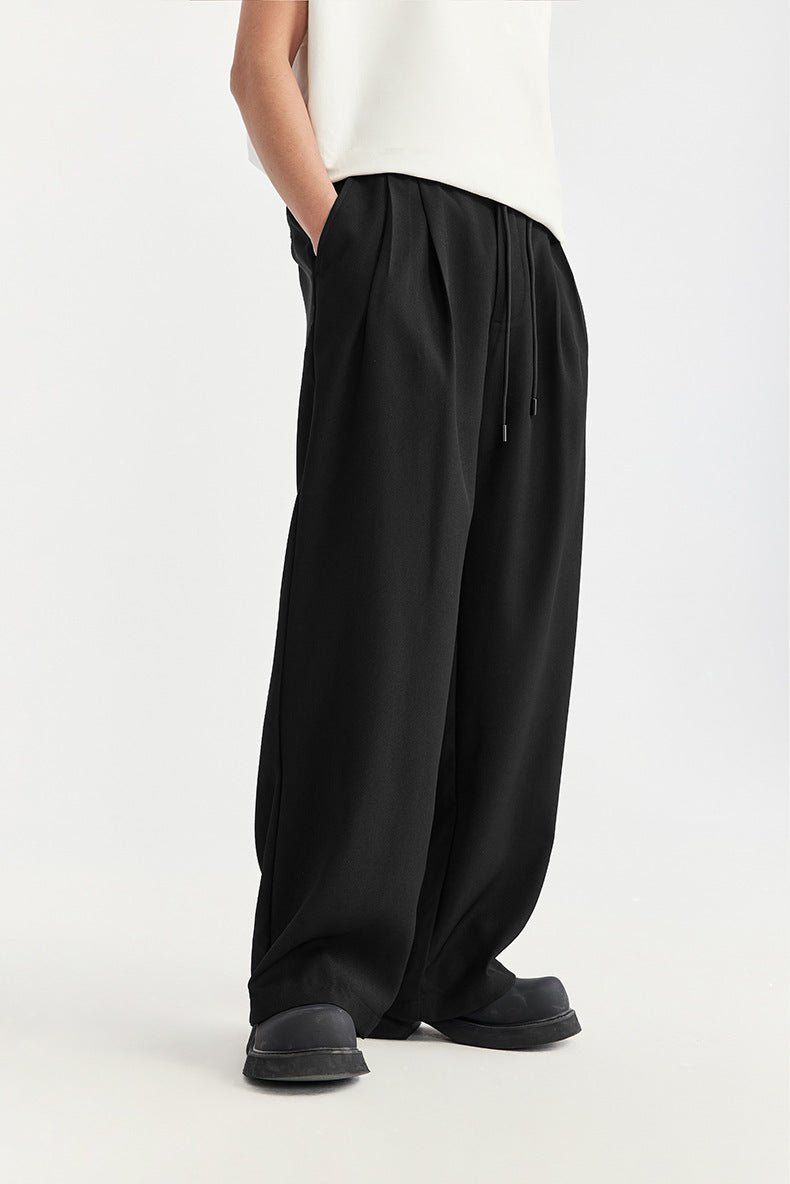 Emil | Men's Wide Leg Pants Drawstring Pleated Trousers