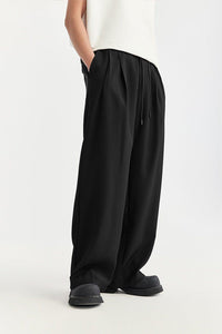 Emil | Men's Wide Leg Pleated Trousers with Drawstring
