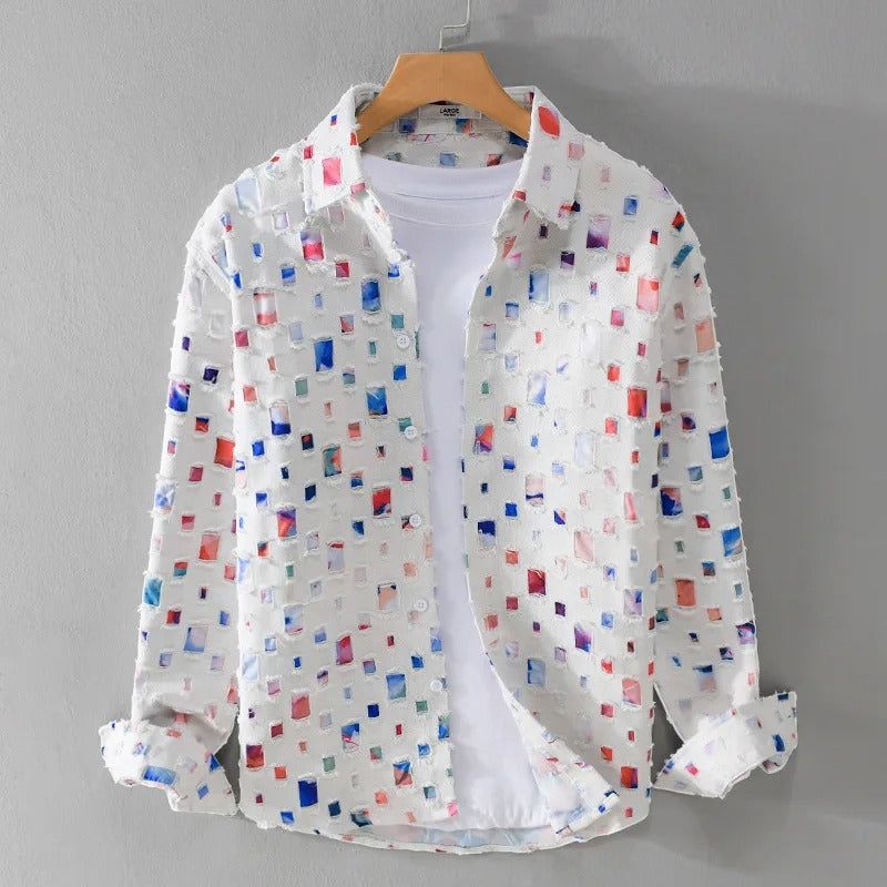 Aurelie | Men's Long Sleeve Patterned Shirt – Casual Outings