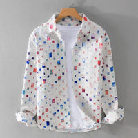 Cecile | Men's Long Sleeve Patterned Button Front Shirt