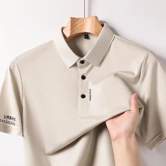 Colton | Men's Polo Shirt Short Sleeve Button Front Casual