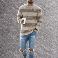 Elliott | Men's Striped Crew Neck Sweater for Casual Layering