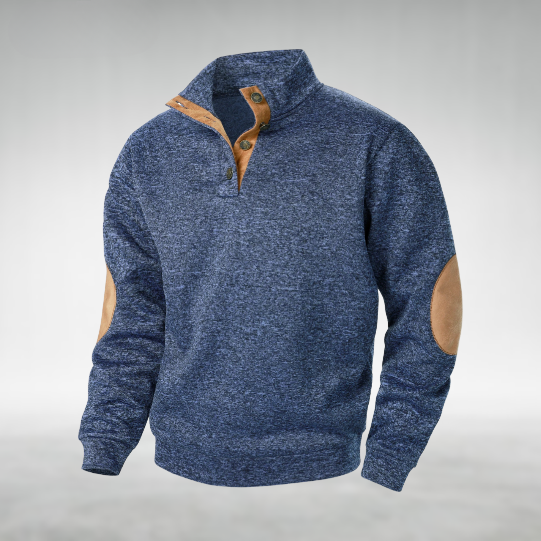 Laurent | Men's Quarter-Zip Sweater with Elbow Patches