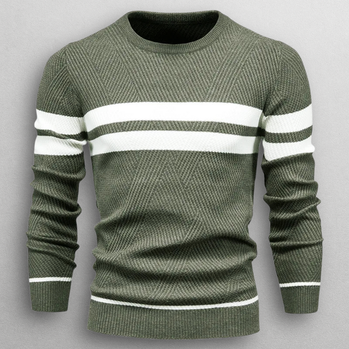 Jort | Striped Crew Neck Sweater for Men