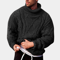 Callum | Men's Cable-Knit Turtleneck Sweater – Cold-Day Layering