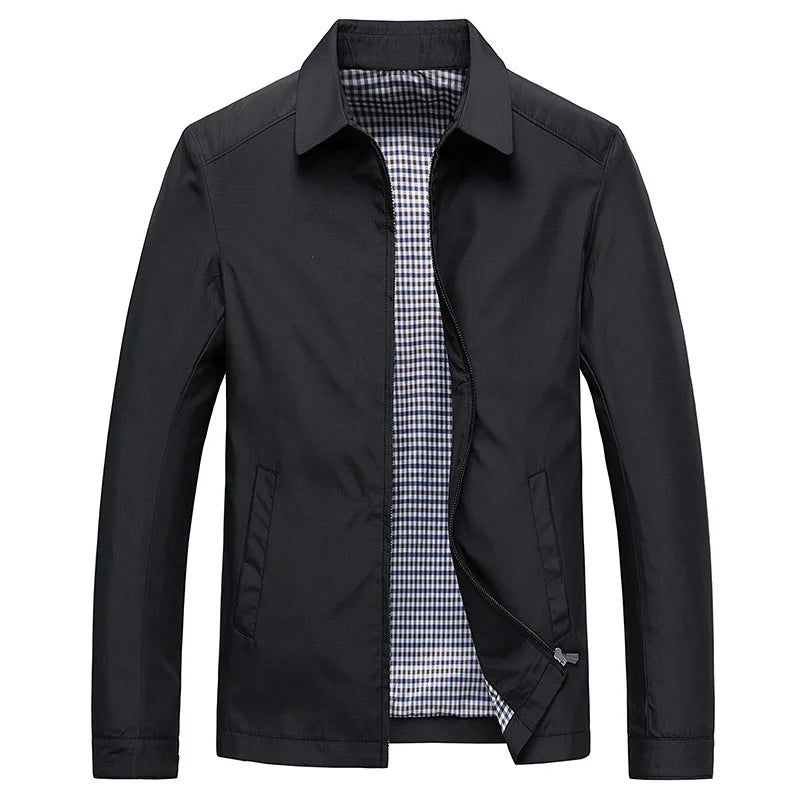 Men's Zip-Front Jacket, Minimalist Lightweight Casual Outerwear