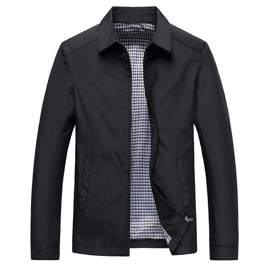 Men's Zip-Front Jacket, Minimalist Lightweight Casual Outerwear