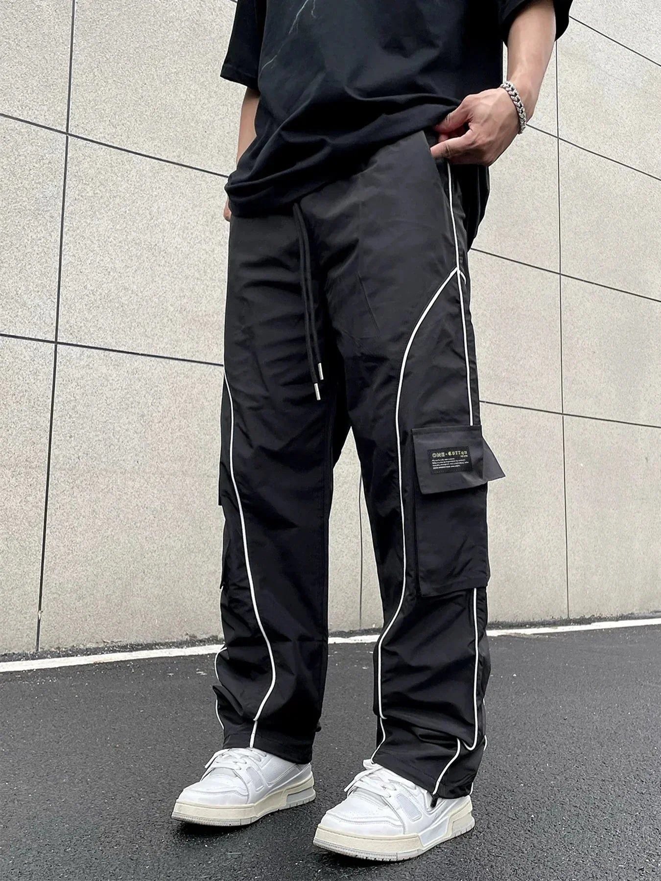 Men's Cargo Marieke Relaxed-Fit Side-Stripe Trousers – Casual Wear