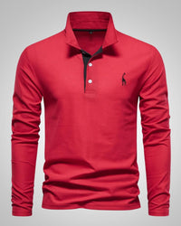 Evelien | Men's Long Sleeve Polo Shirt Button Front