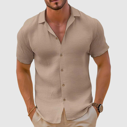 Milo | Men's Short Sleeve Linen-Look Shirt – Summer Casual
