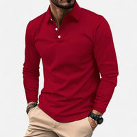 Jimmy | Men's Long Sleeve Polo Shirt Regular Fit Button Placket