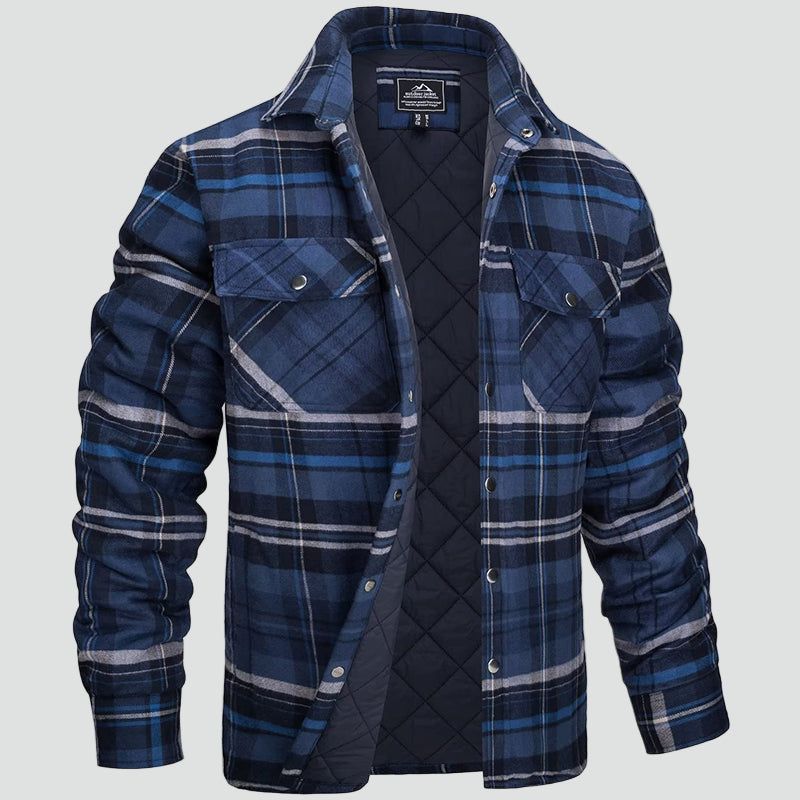 Men's Overshirt | Plaid Snap-Button Spring Layer