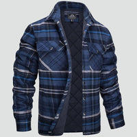 Men's Overshirt | Plaid Snap-Button Spring Layer