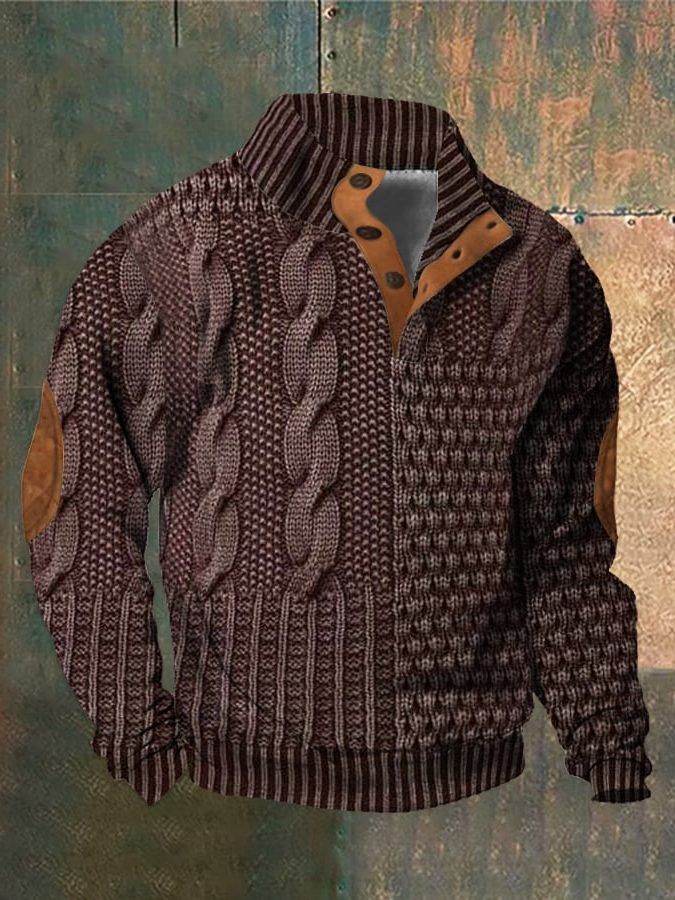 Men's Cable Knit Zip-Up Sweater – Casual Weekend Layer