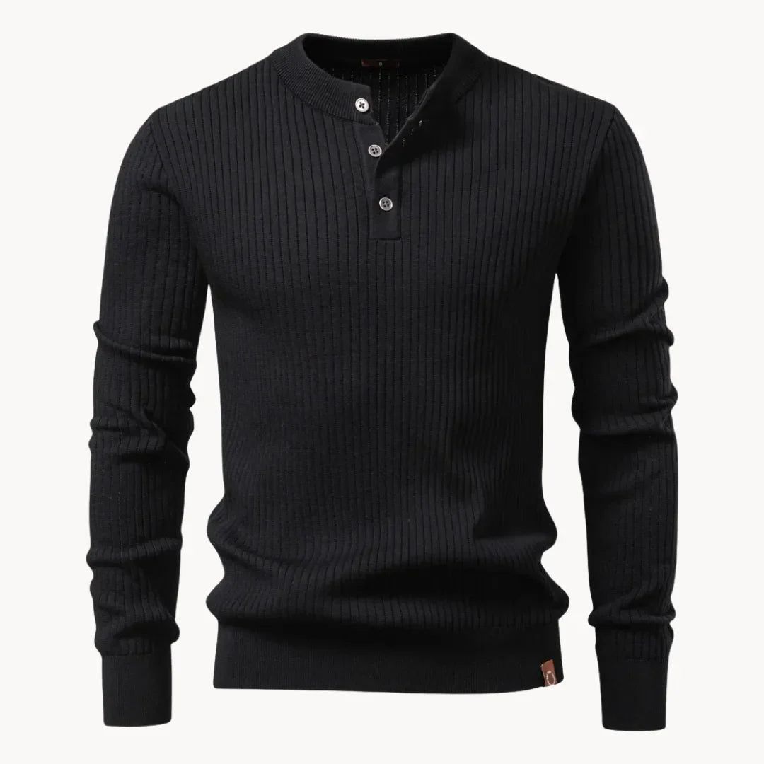 Marcus | Men's Sweater Button-Front Round Neck Everyday