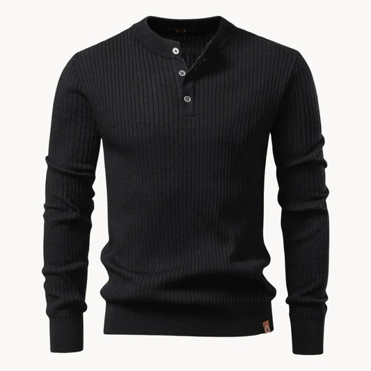 Marcus | Men's Sweater Button-Front Round Neck Everyday