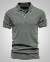 Cosima | Men's Short Sleeve Polo Shirt Button Front Casual