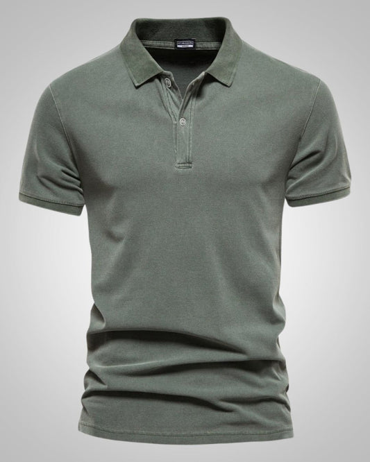Anaïs | Men's Polo Shirt Short Sleeve Button Front Casual