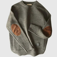 James | Men's Elbow-Patch Sweater with Ribbed Trim