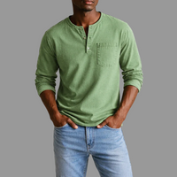 Foster | Men's Henley Long Sleeve Shirt with Chest Pocket