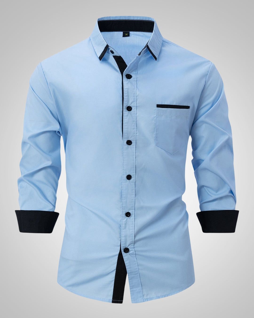 Blanche | Men's Classic Long Sleeve Shirt with Chest Pocket