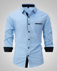 Blanche | Men's Classic Long Sleeve Shirt with Chest Pocket