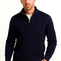 Arsenio | Men's Cable Knit Quarter-Zip Sweater