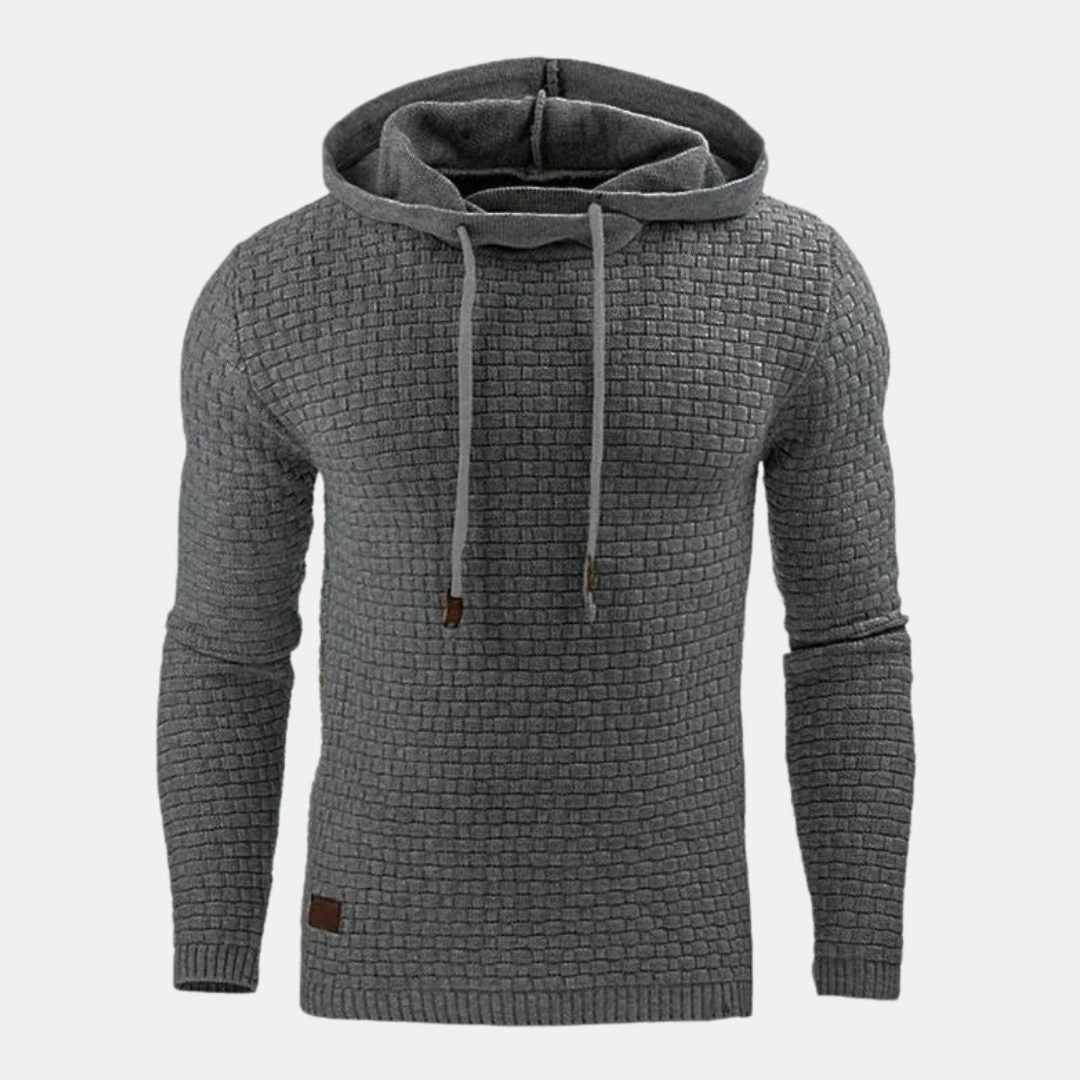 Marcus | Men's Waffle Knit Hoodie Pullover - Casual Weekend Layer