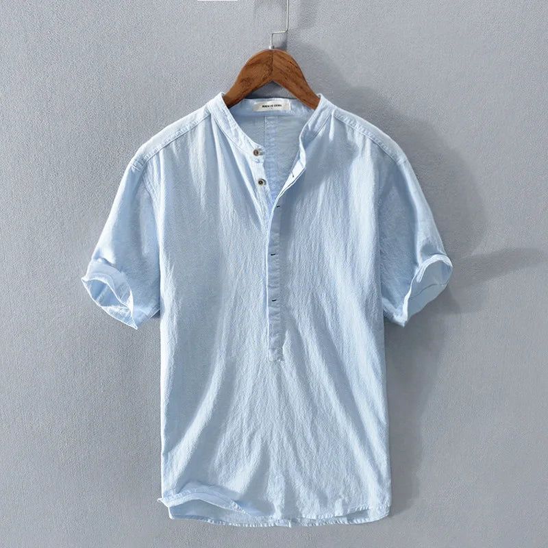 Zaylen | Men's Stand-Collar Short Sleeve Shirt – Casual Wear