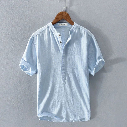 Zaylen | Men's Stand-Collar Short Sleeve Shirt – Casual Wear