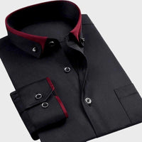 Herman | Men's Long Sleeve Button-Front Shirt, Classic Collar