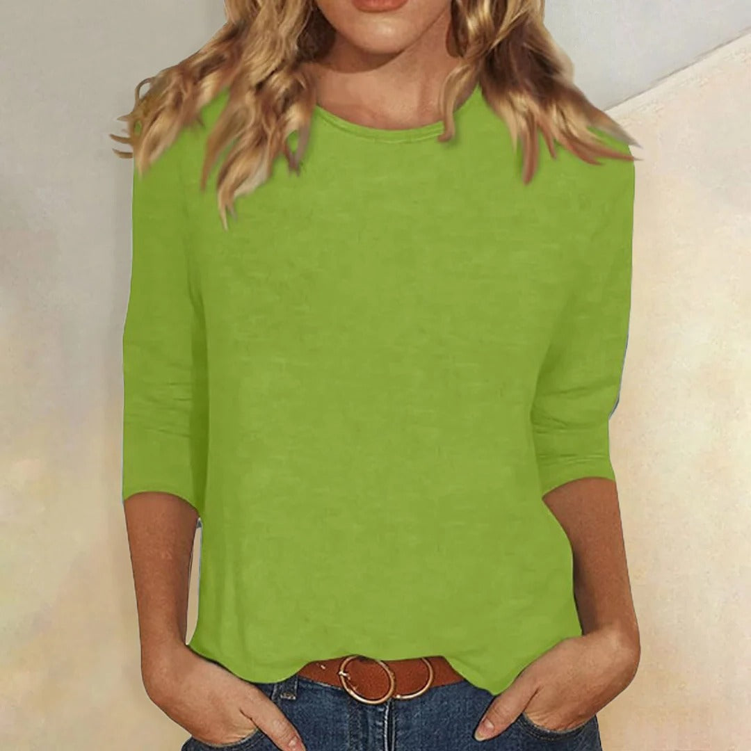 Allegra | Ribbed Crew Neck Cropped Top for Women