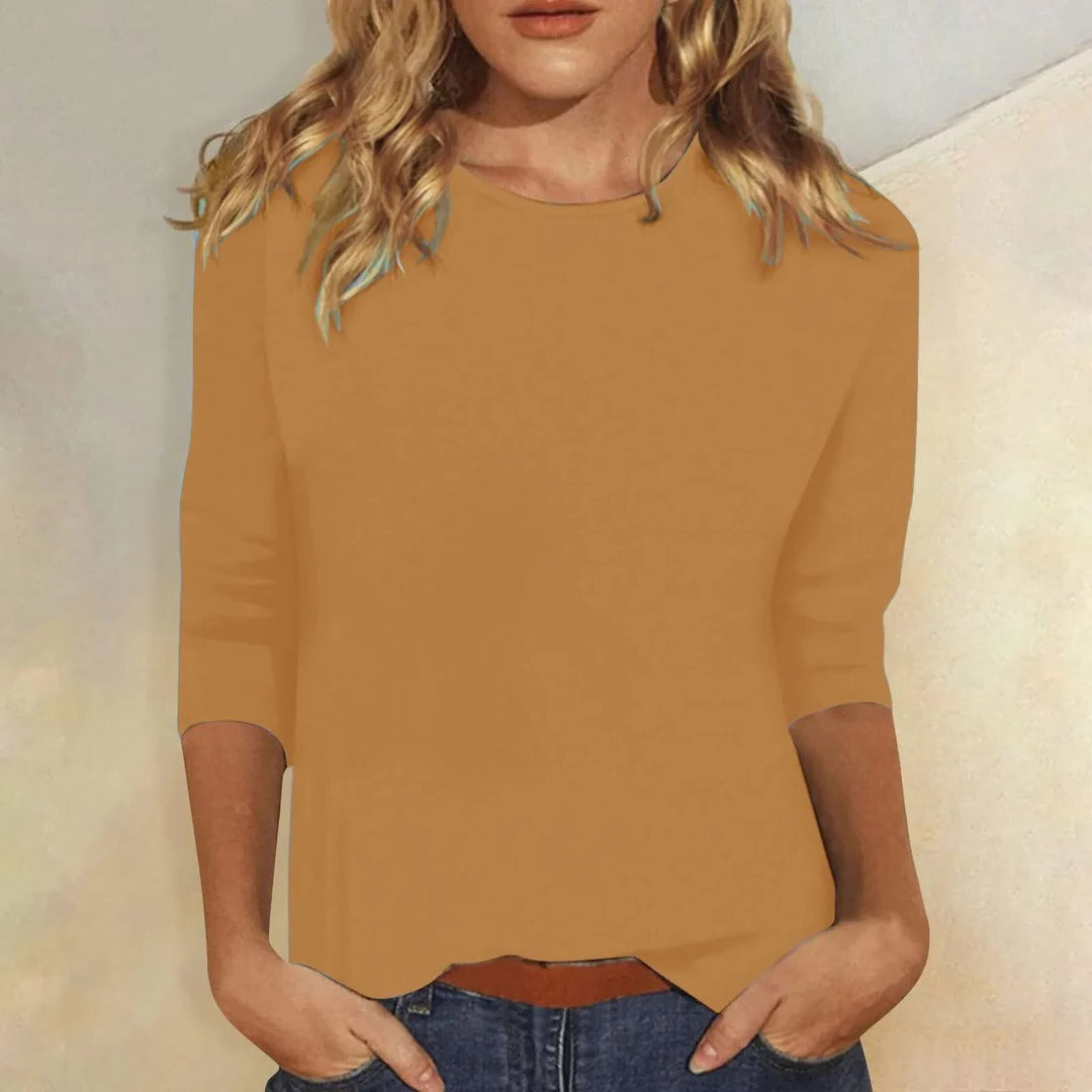 Allegra | Ribbed Crew Neck Cropped Top for Women