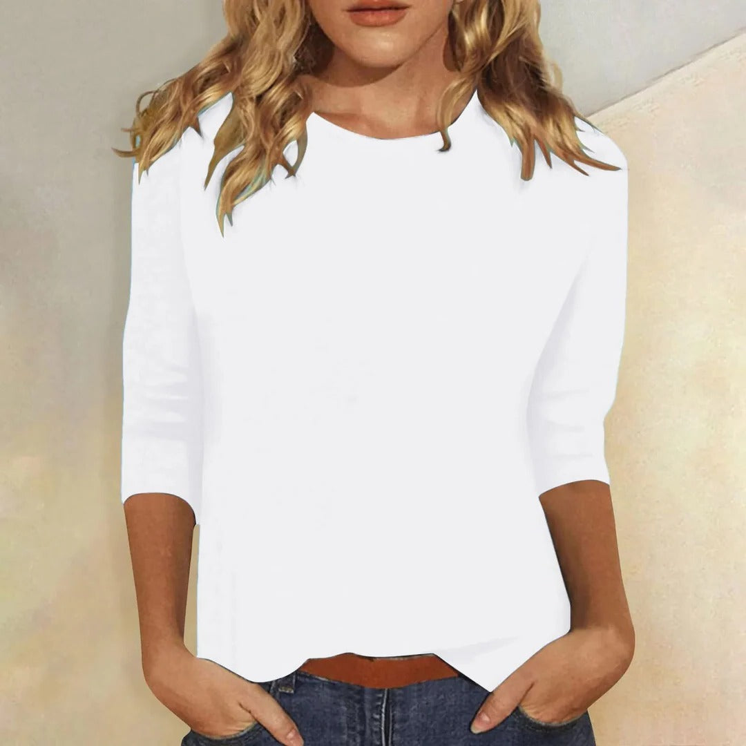 Allegra | Ribbed Crew Neck Cropped Top for Women