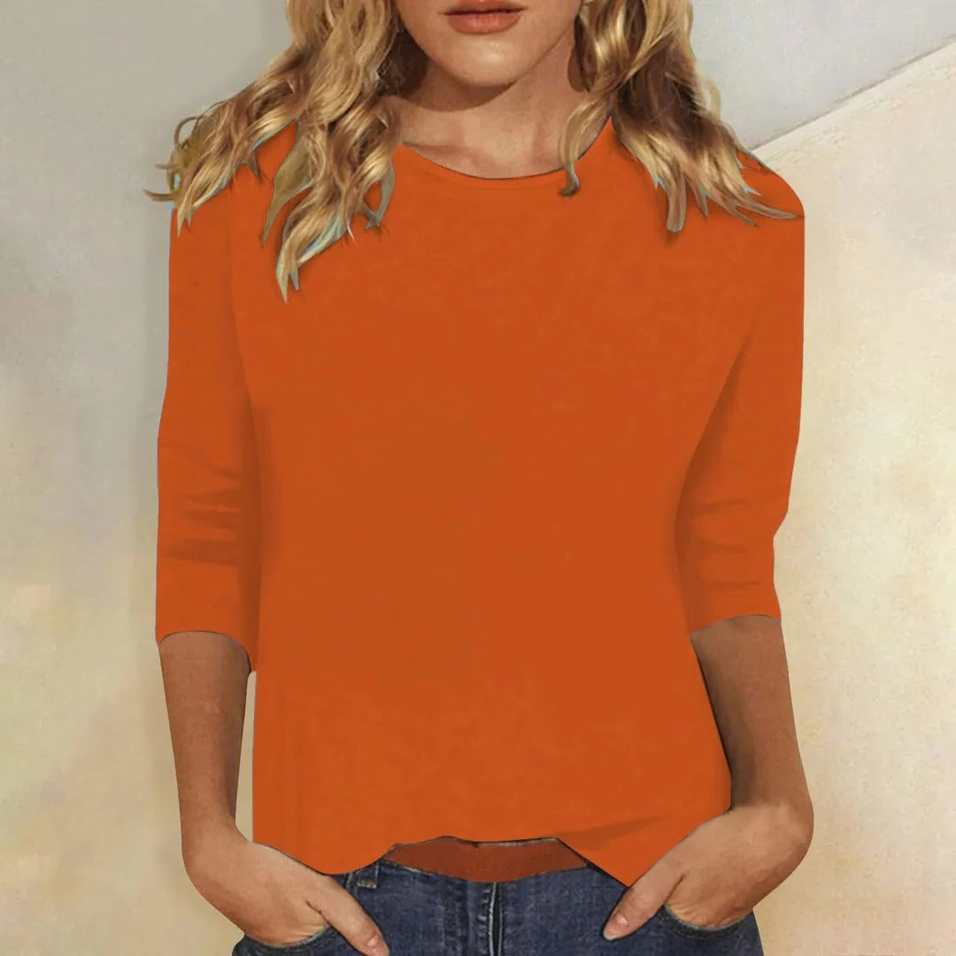 Allegra | Ribbed Crew Neck Cropped Top for Women