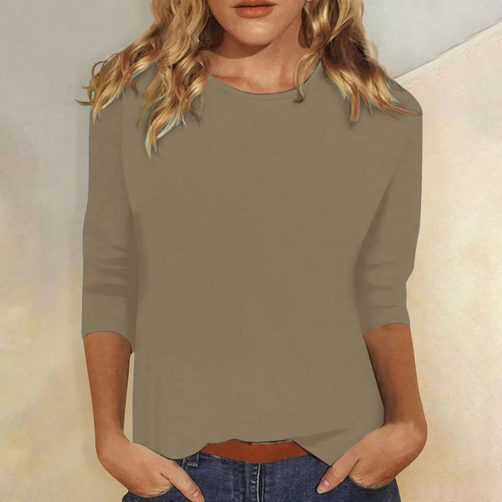 Allegra | Ribbed Crew Neck Cropped Top for Women