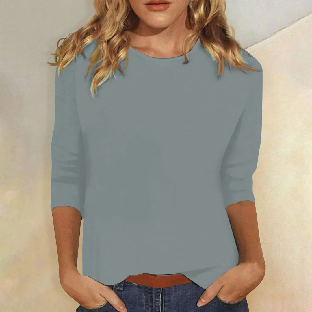 Allegra | Ribbed Crew Neck Cropped Top for Women