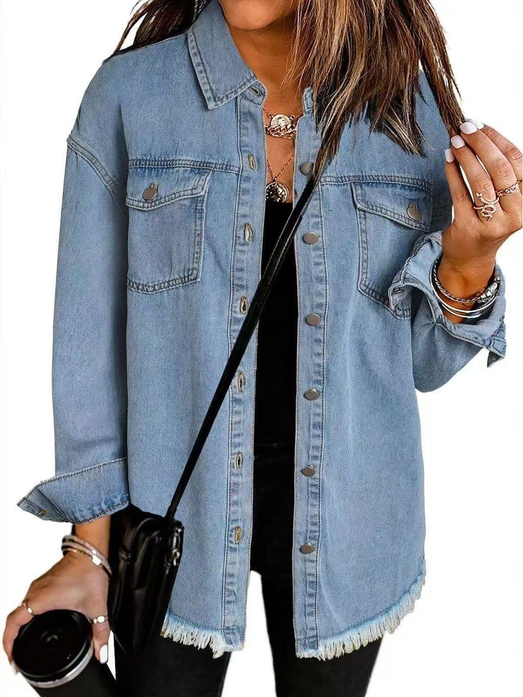 Alida | Collared Button-Front Jacket with Chest Pockets