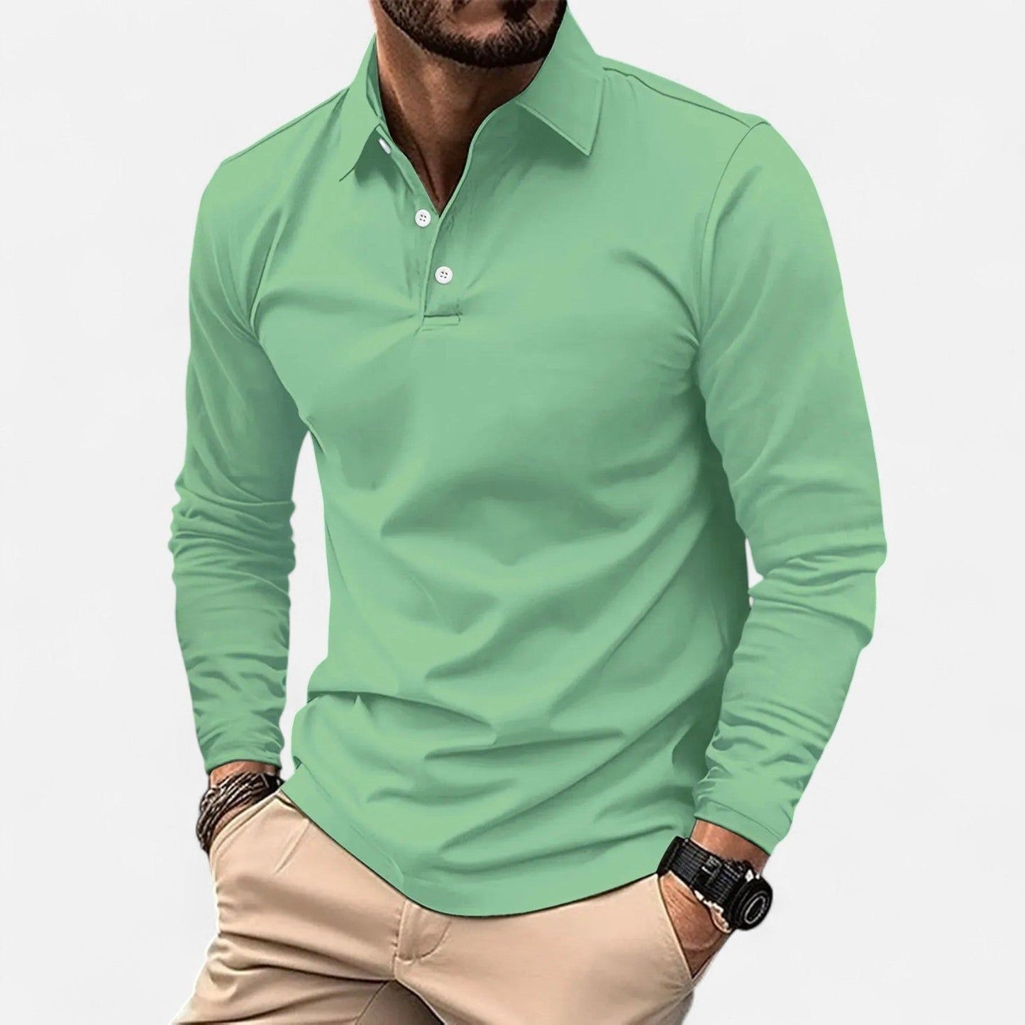 Jimmy | Men's Classic Regular-Fit Long Sleeve Polo Shirt