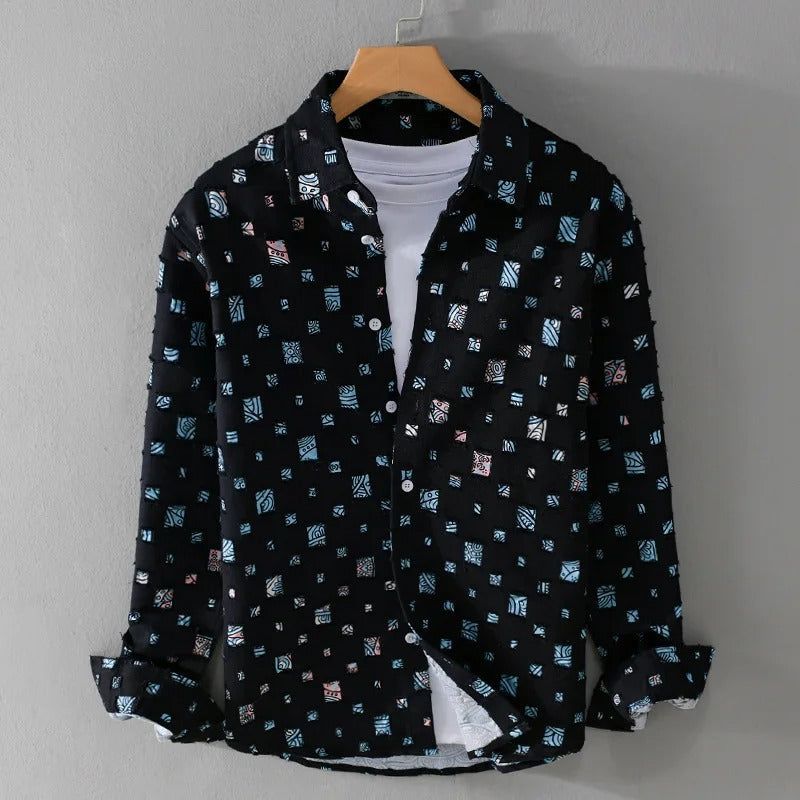 Aurelie | Men's Long Sleeve Patterned Shirt – Casual Outings