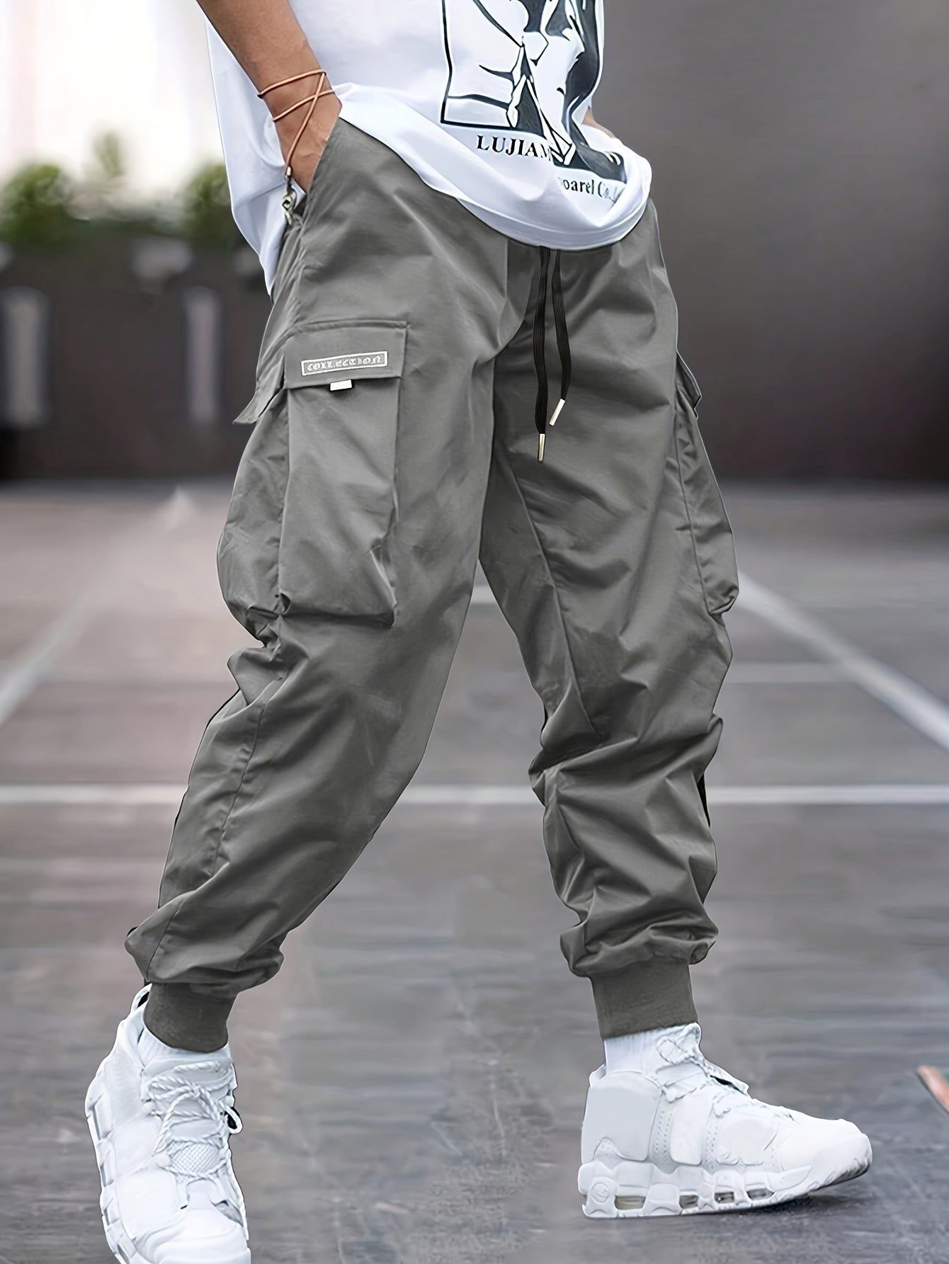 Magnus | Men's Cargo Jogger Pants Ribbed Ankle Drawstring