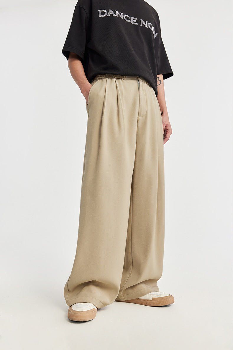 Emil | Men's Wide Leg Pants Drawstring Pleated Trousers